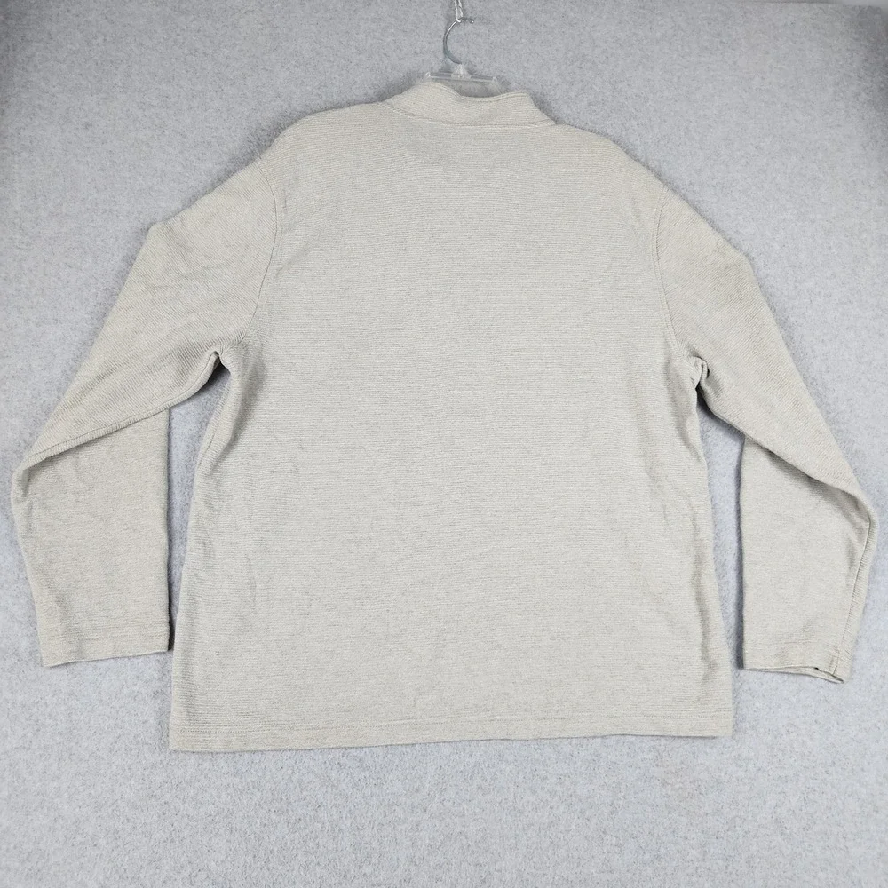 Van Heusen Sweater Mens XL Gray Ribbed Knitted Stretch Quarter Zip Classic Fit