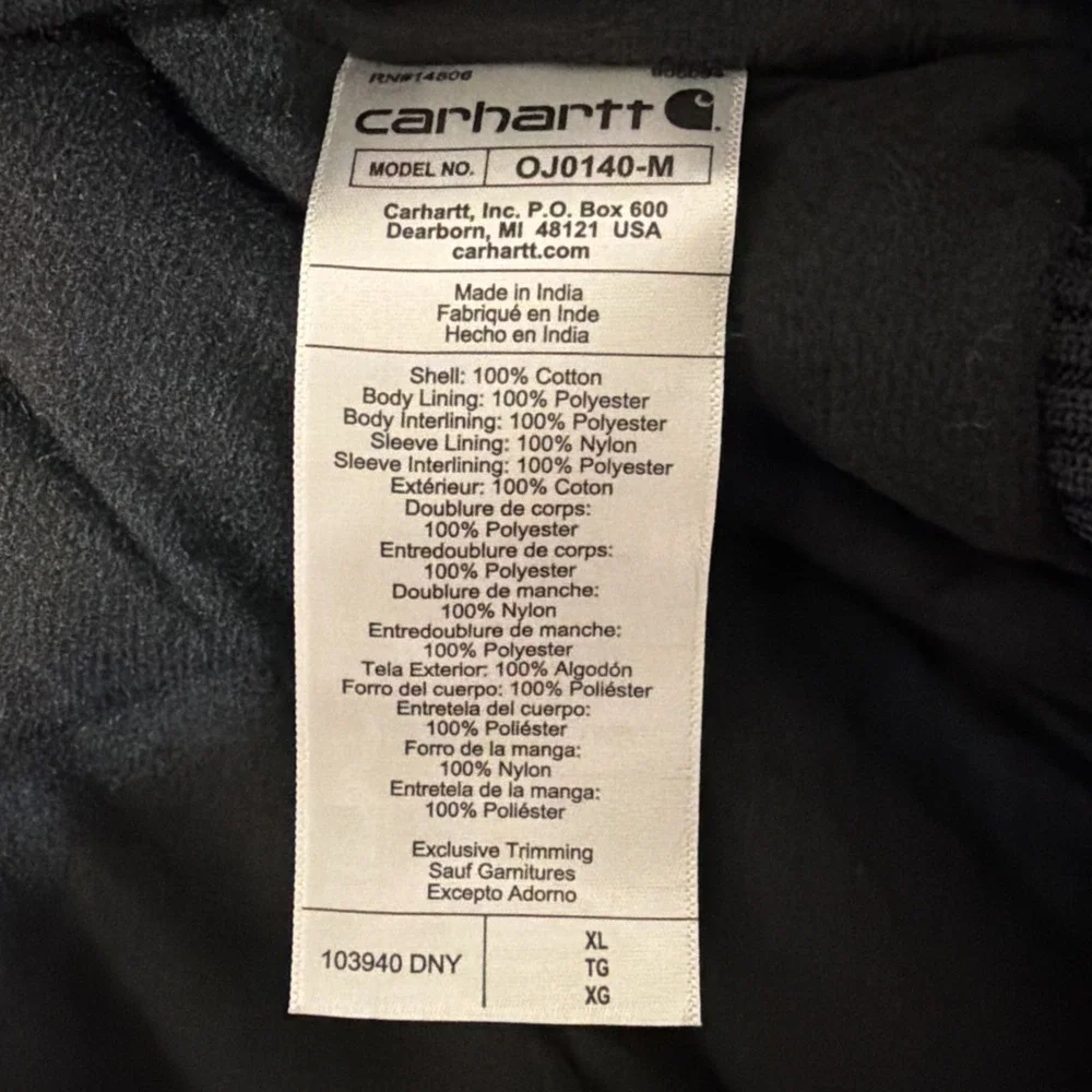 Carhartt Firm Duck Insulated Flannel Lined Active Jacket XLarge LooseFit New Tag