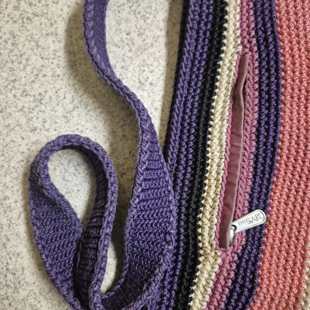 SAK Striped Crochet Shoulder Bag