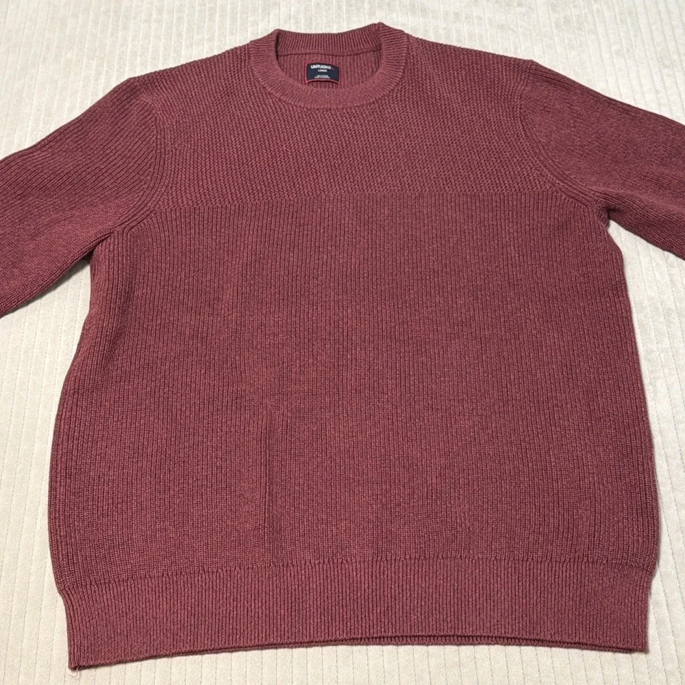 Untuckit Seaver Knit Sweater Men's Pullover Red Size Large Golf