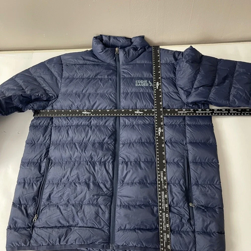 Eddie Bauer Puffer Jacket Mens L Blue 650 Down Fill Outdoor Gorpcore Hiking
