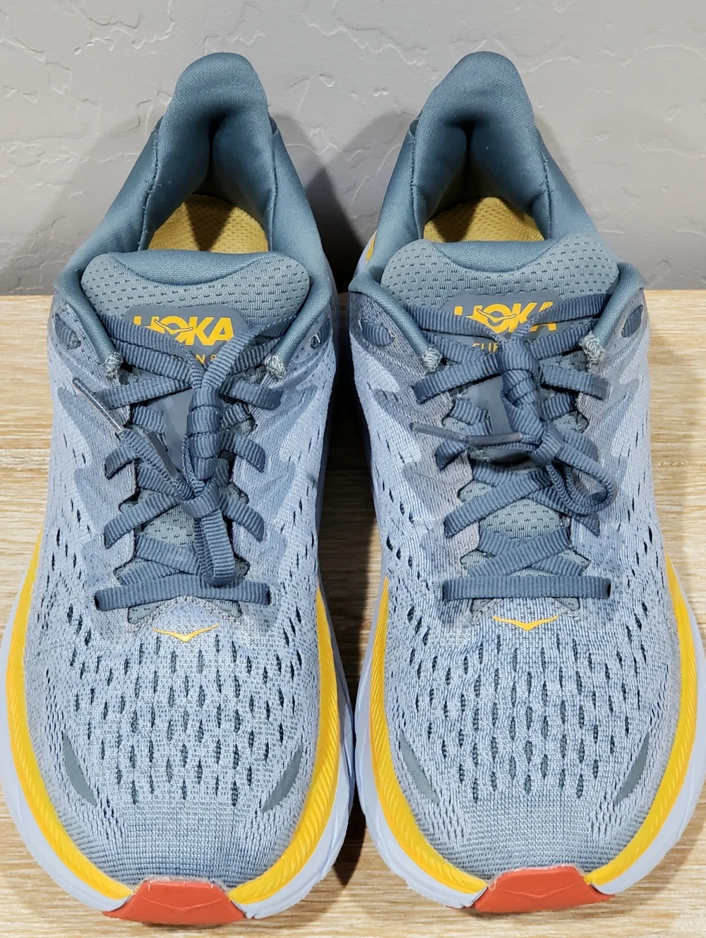 HOKA ONE ONE Men's Clifton 8 Running Shoes (8D/9.5W Women's) Blue Fog/Plein Air