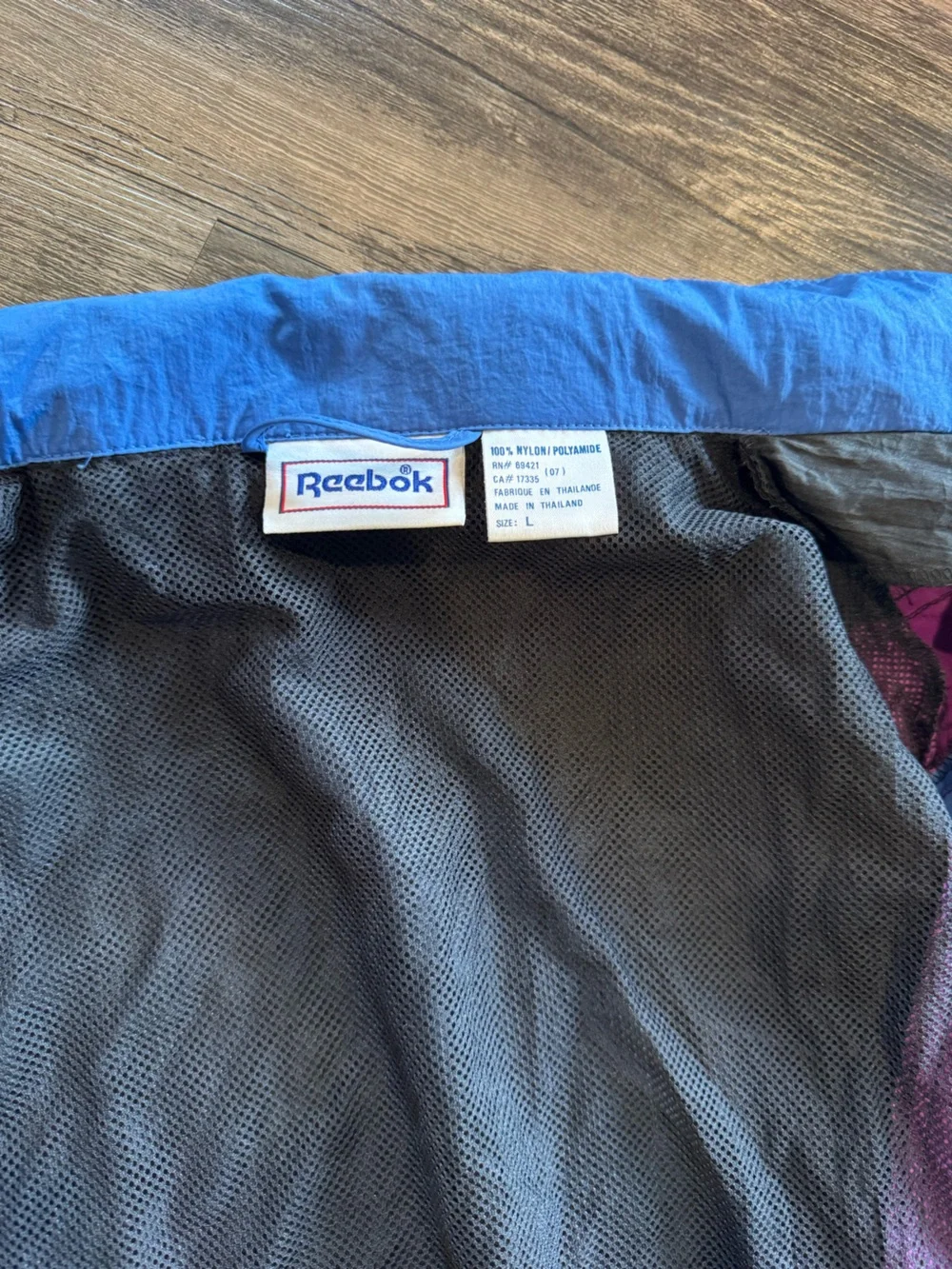 2 Vintage 90s Reebok Windbreaker Jackets (Blue XL, Black L)