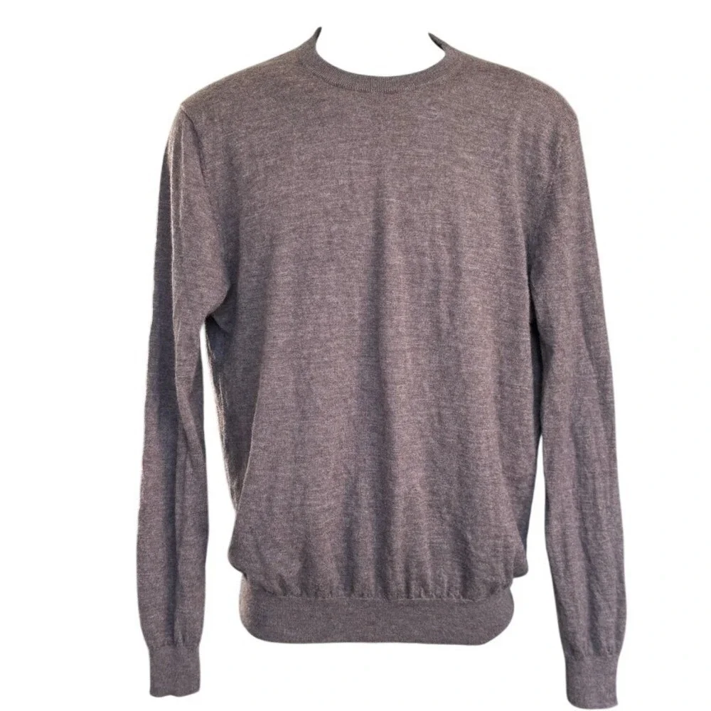 SuitSupply‎ Pure Cashmere Sweater Sz XL Brown Crewneck Quiet Luxury Neutral