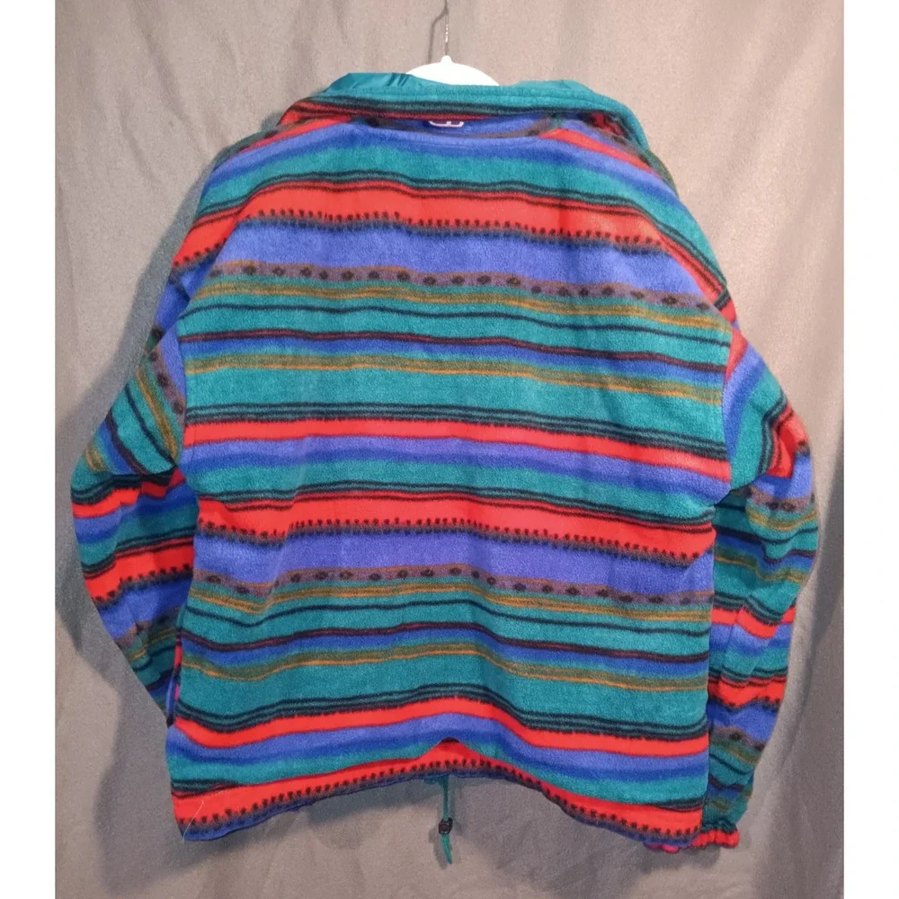 VTG CB Sports Medium Reversible Southwest Stripe Teal Windbreaker Pullover Ski