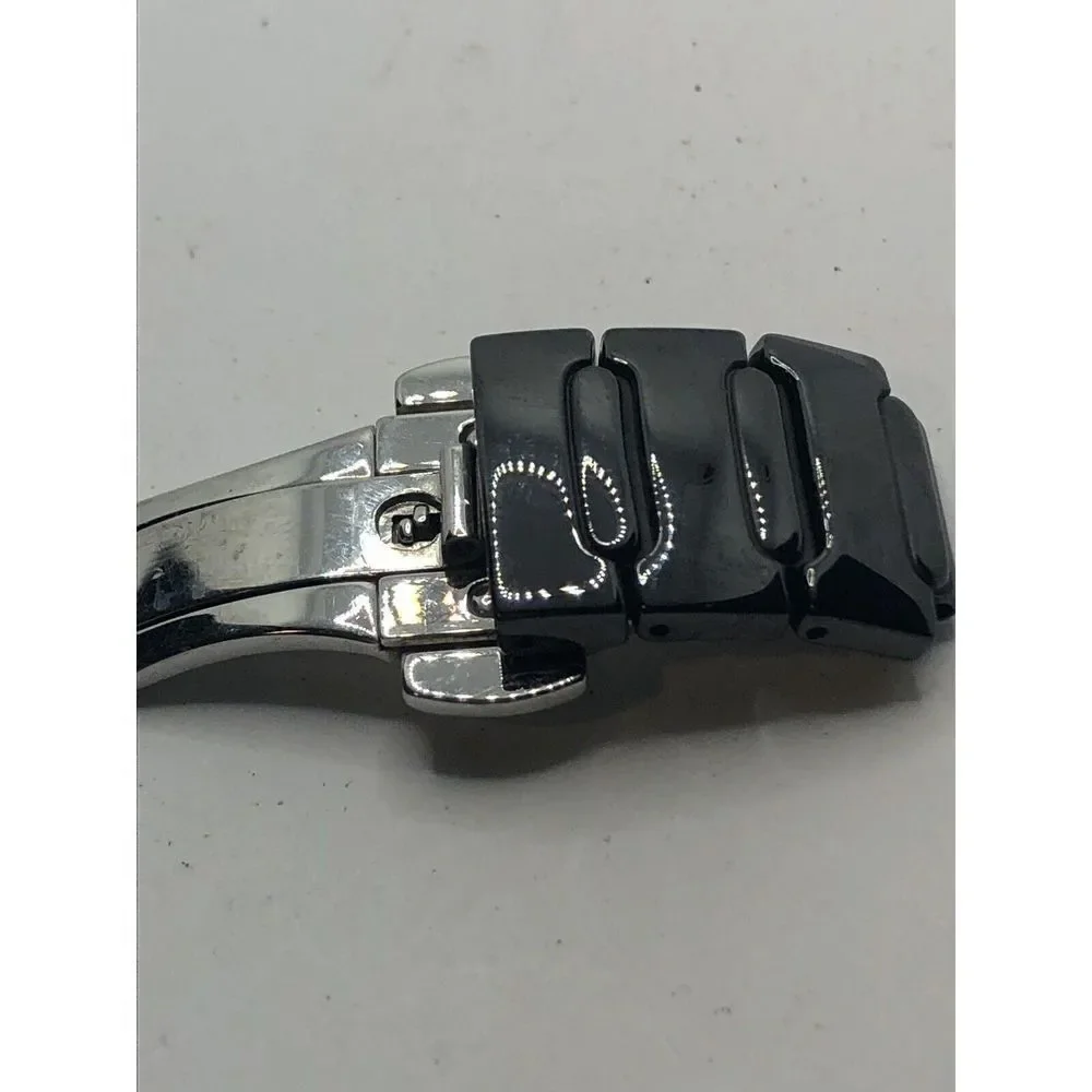 Michael Kors Watch Parts Black Ceramic Partial Band 18mm Links Clasp Only PJ172