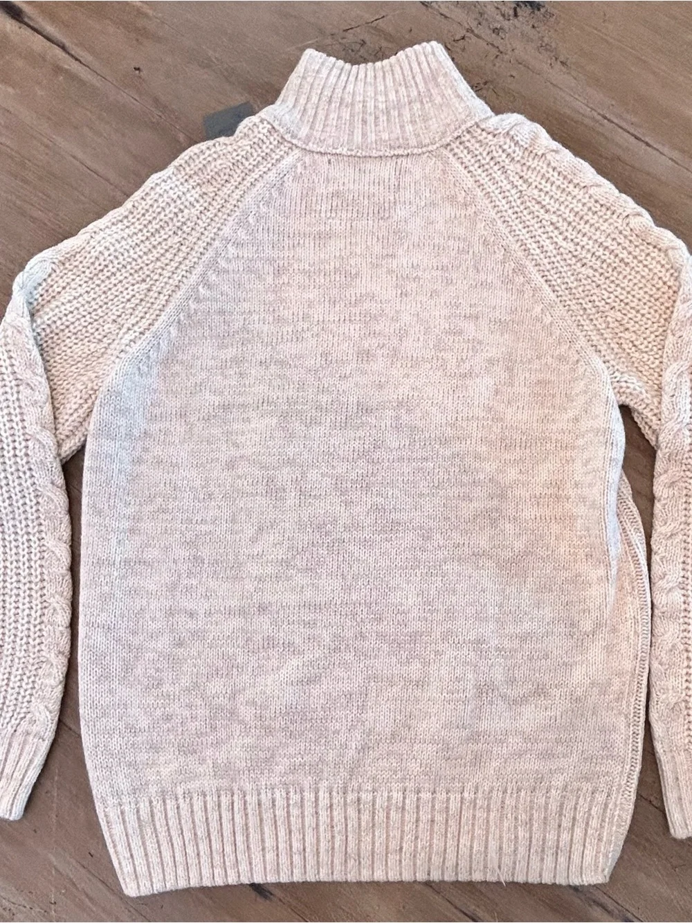 Amongst Others Men's Cream Cable-Knit Half-Zip Sweater