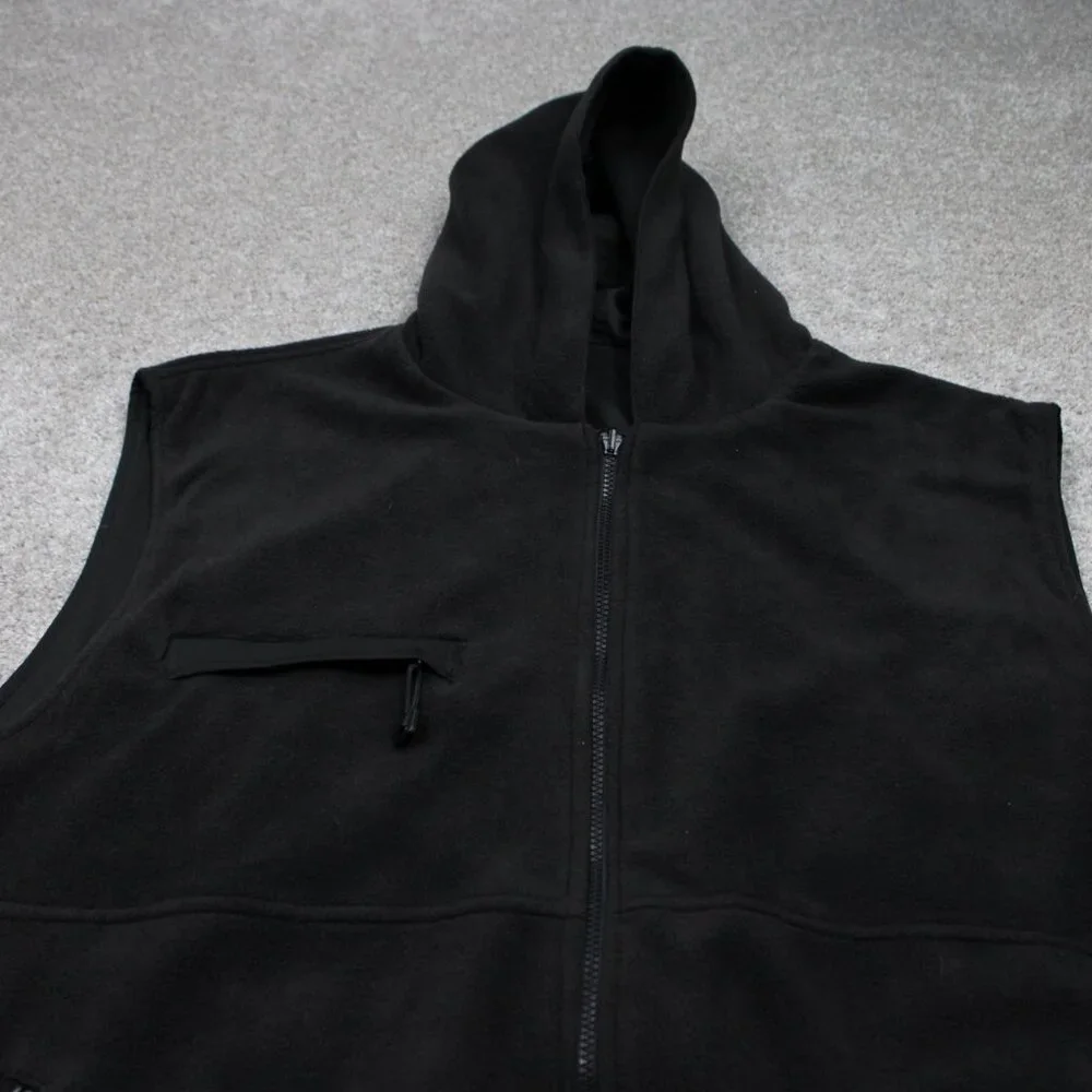 Ice Armor Reversible Vest Jacket Mens 2XL XXL Black Hooded Full Zip Coat‎