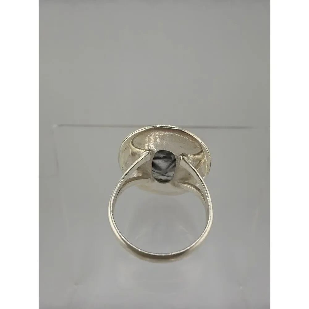 Artisan 925 Sterling Silver Black Rutilated Quartz Ring Size 8