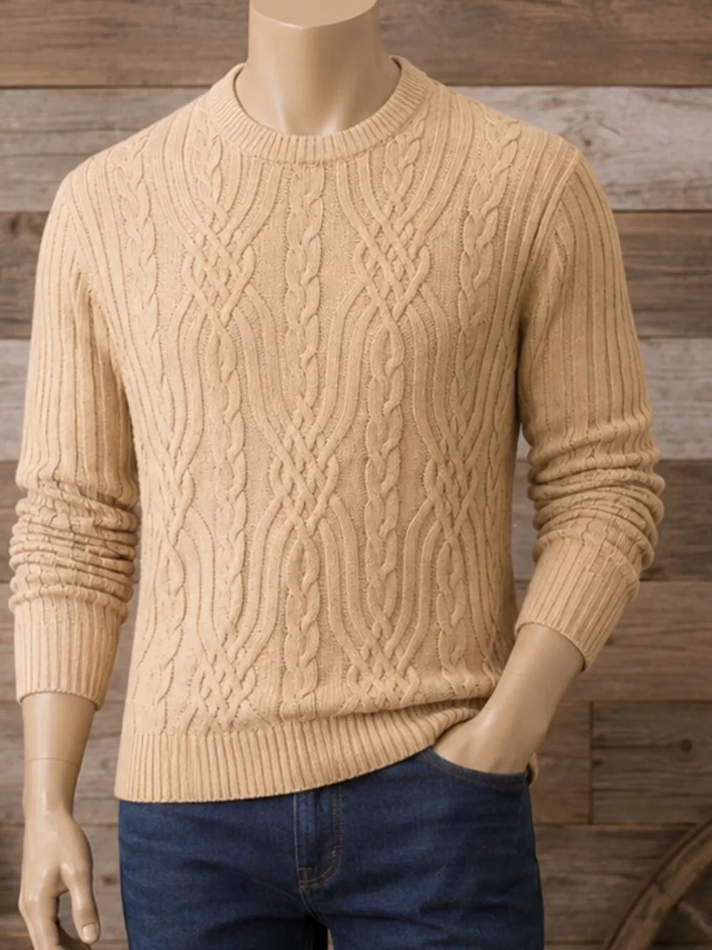 NWT Club Room Men's Cable Knit Crewneck Sweater Size L