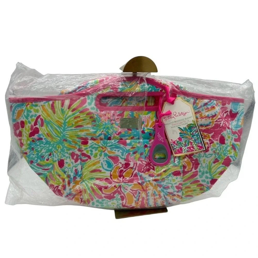 NEW Lilly Pulitzer Beverage Bucket Women's One Size Pink Spot Ya Floral Cooler