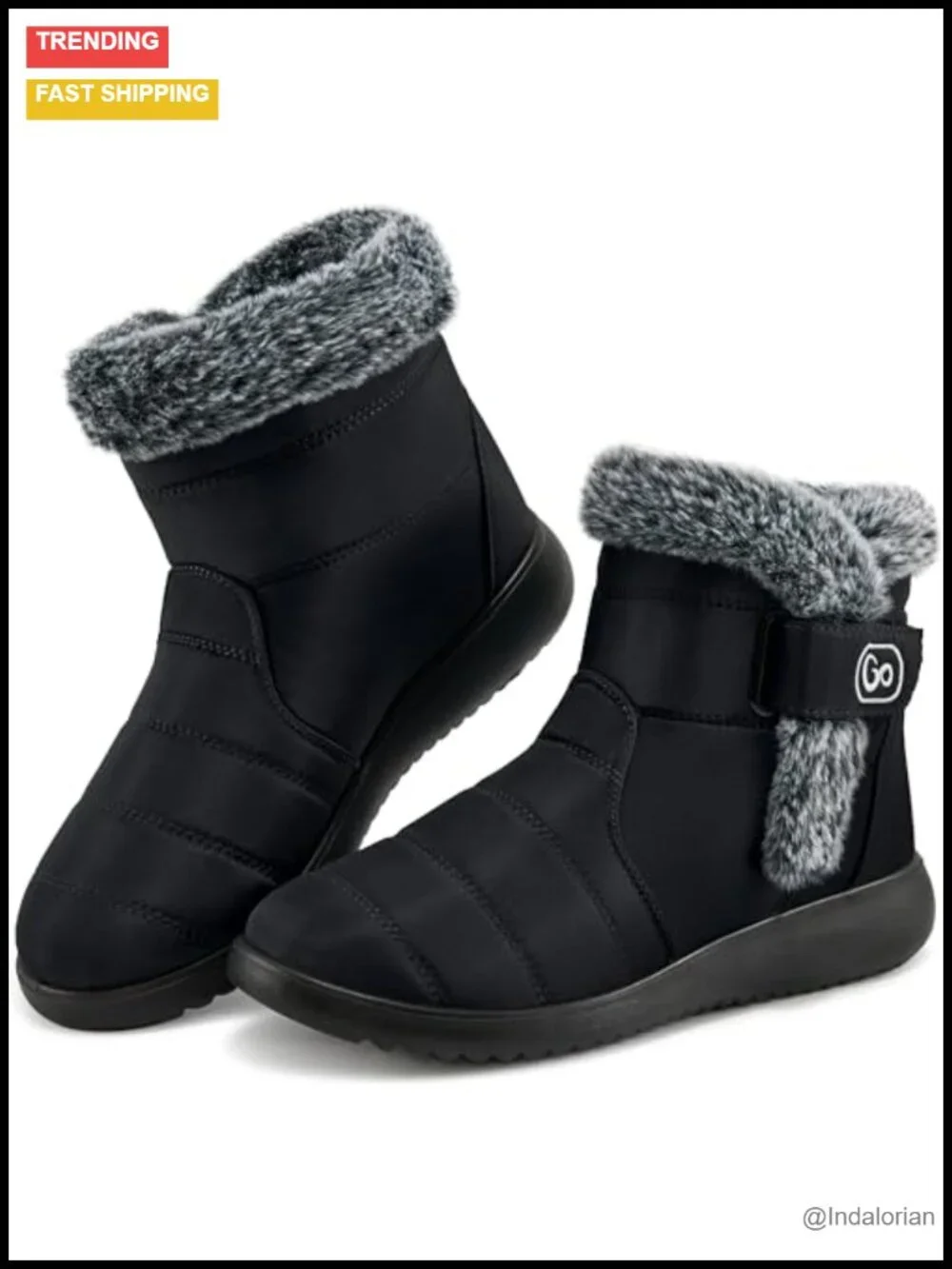 Waterproof Fur Lined Ankle Snow Boots Non Slip Outdoor Walking