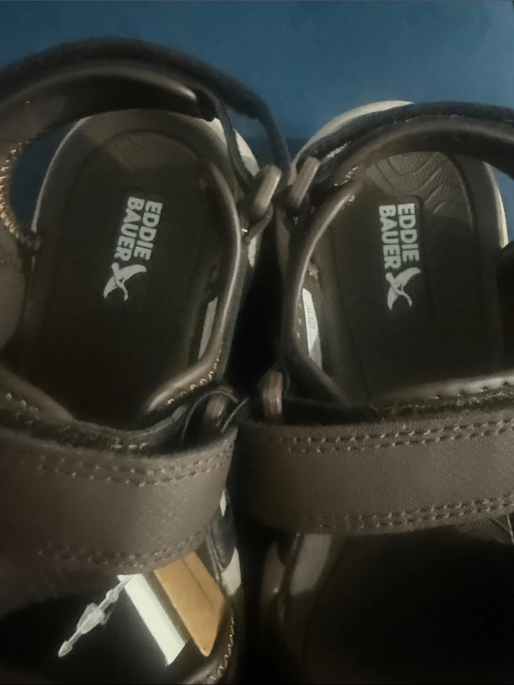 Eddie Bauer Boys Brown Adjustable Two-Strap Sandals