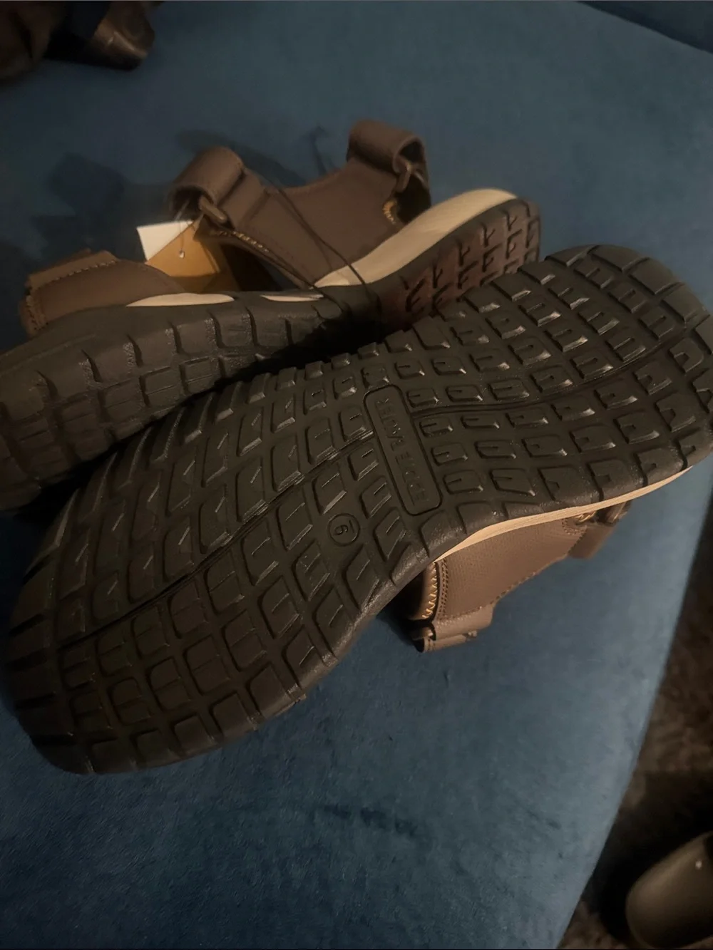 Eddie Bauer Boys Brown Adjustable Two-Strap Sandals