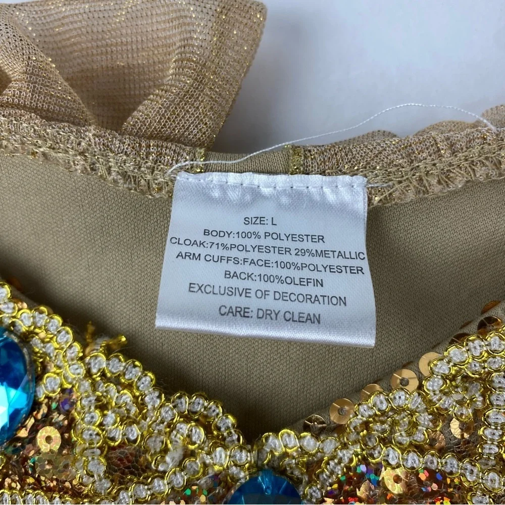 Cleopatra Egyptian Girls Large Gold Sequin Jeweled Dress Costume