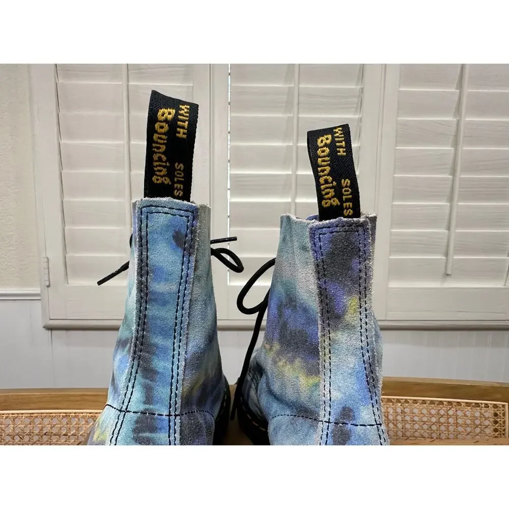 Dr. Marten's Docs Women's 1460 Pascal Tie Dye Leather Lace Up Boots Size 7 NWOB