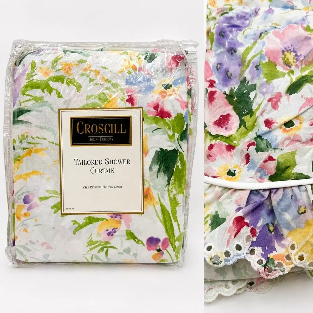 Vintage Croscill Emma Floral Shower Curtain 72