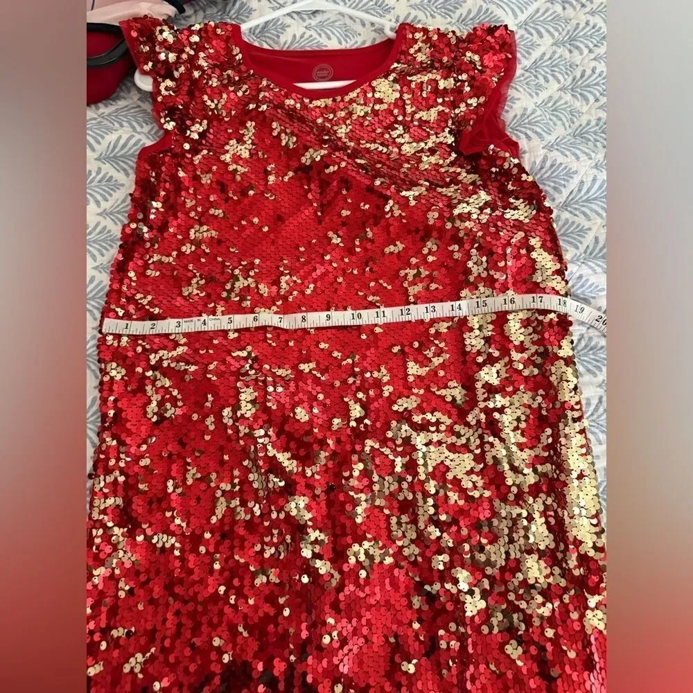 New Wonderkids Red and Gold Sequin Dress size XL or women small