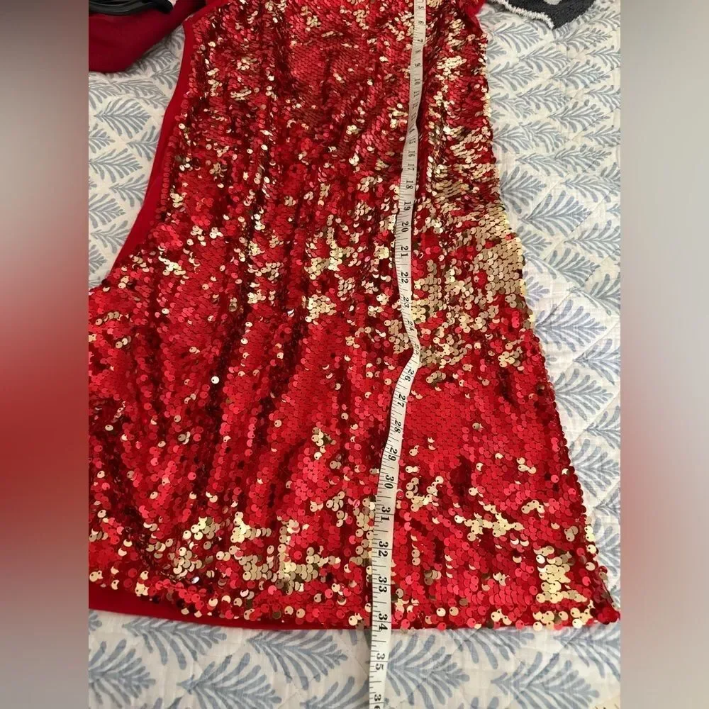 New Wonderkids Red and Gold Sequin Dress size XL or women small