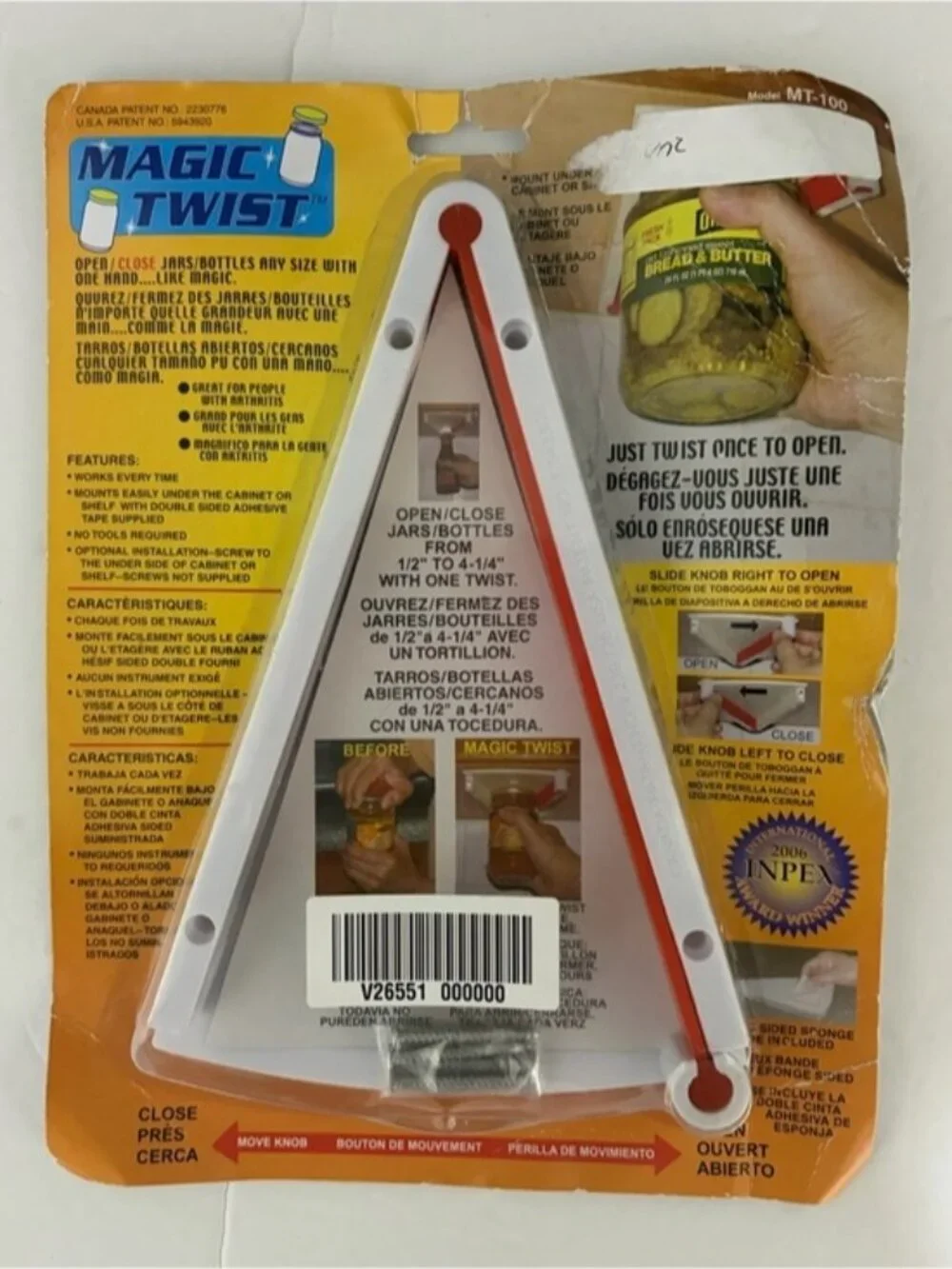 Magic Twist Jar Opener MT-100 Under Cabinet Bottle Opener Arthritis Aid