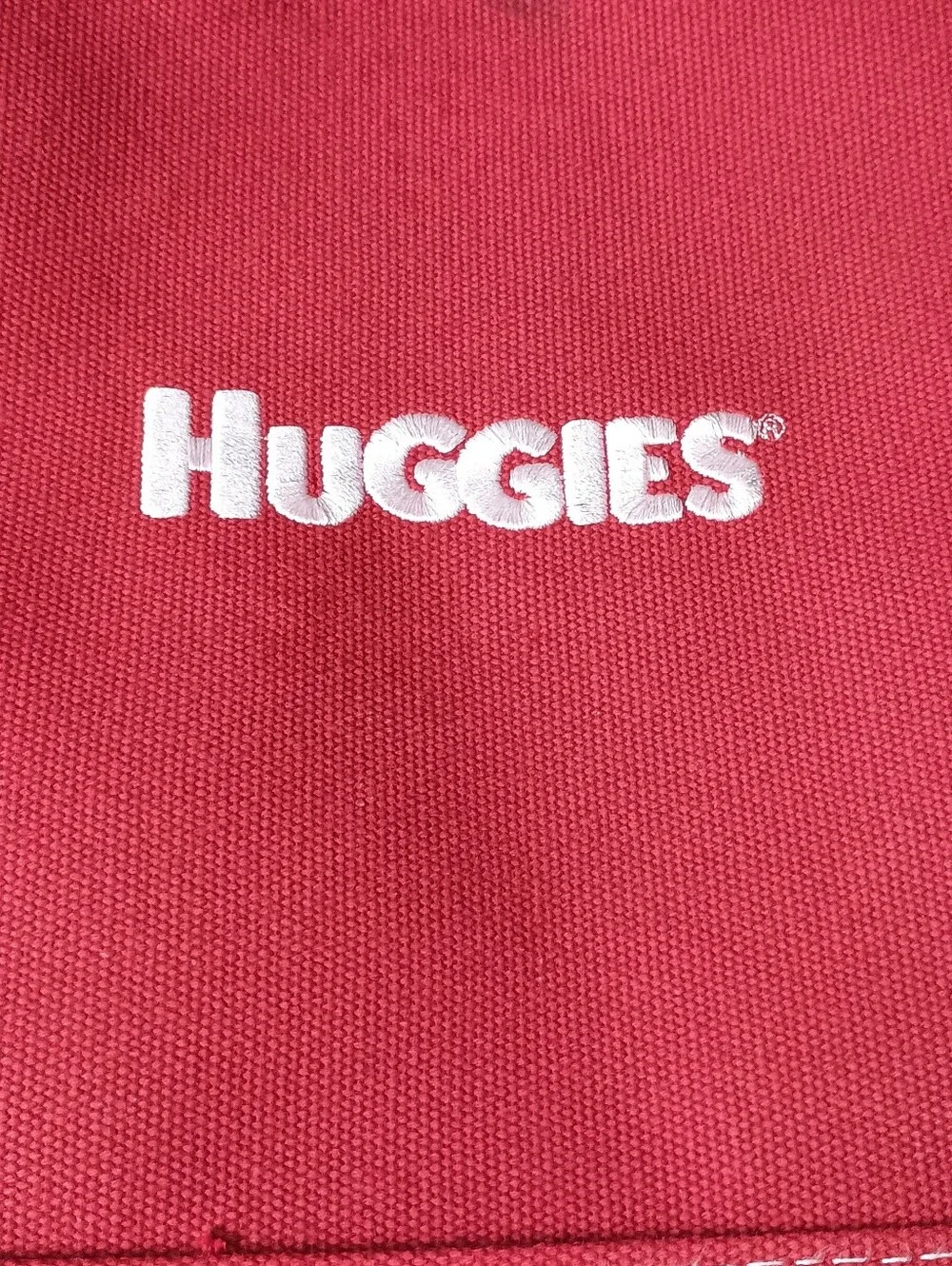 Super Unique Vintage Huggies Large Red Canvas Tote Bag