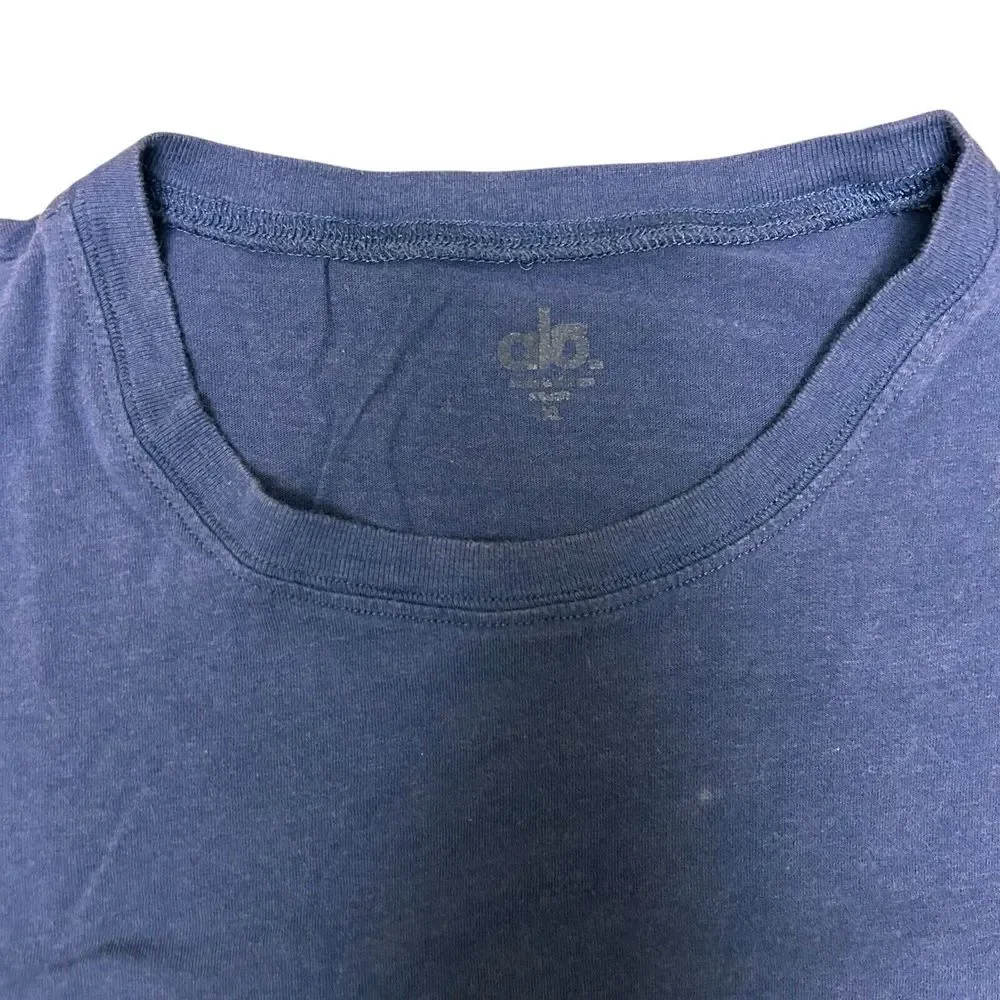 ALO Yoga Short Sleeve Navy Blue Lightweight‎ Workout Shirt sz XL
