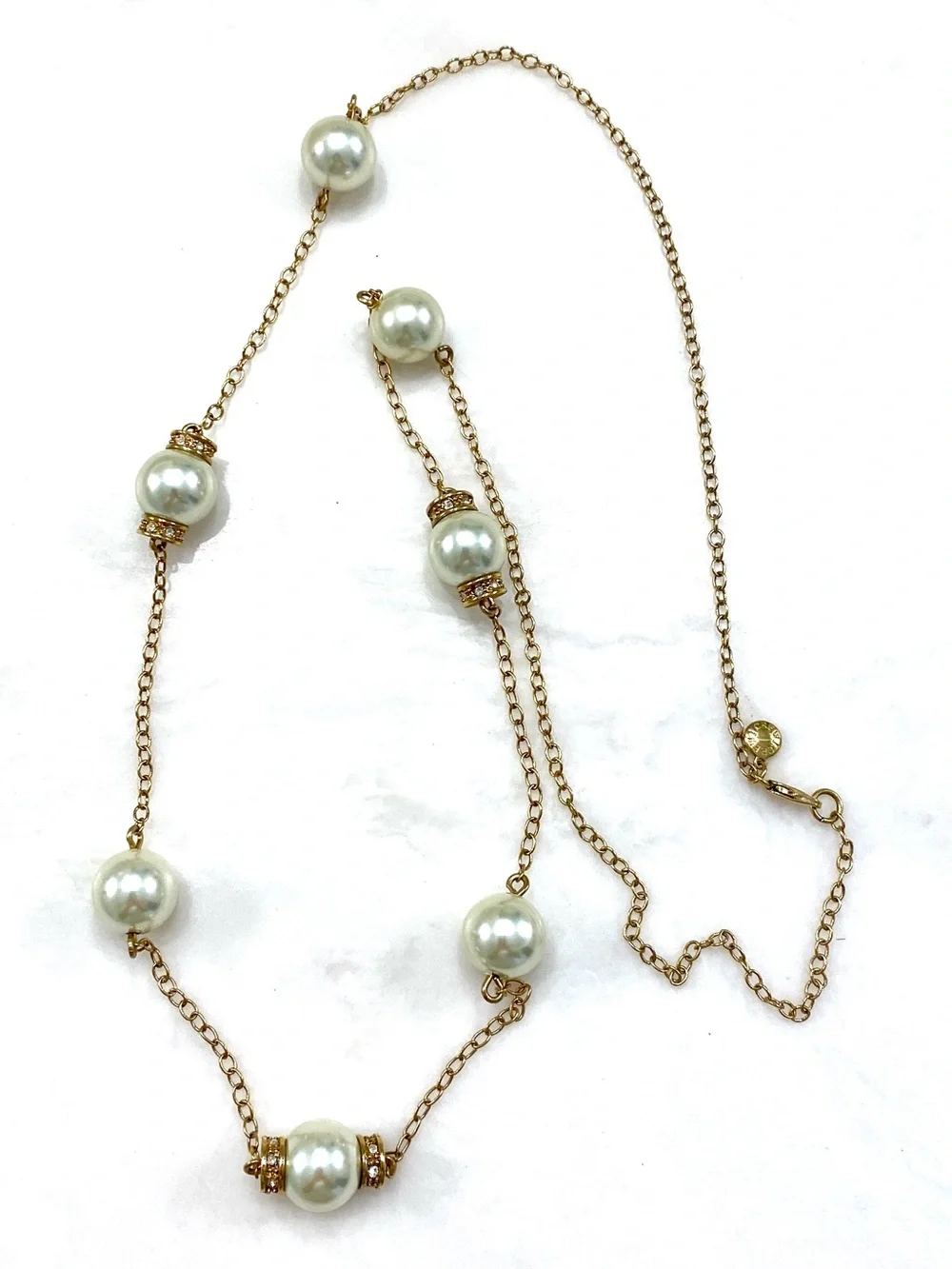 J. Crew Gold-Tone Necklace with White Pearls