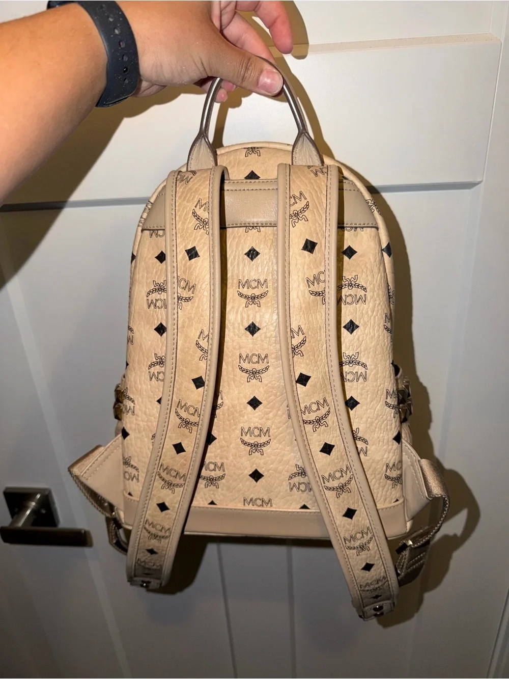 MCM studded visetos backpack