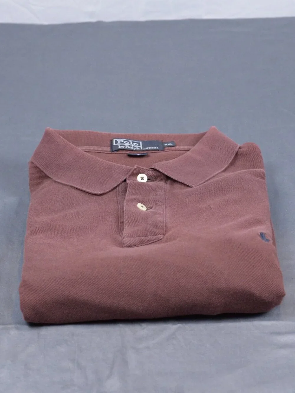 Polo Ralph Lauren XXL/3XL Long Sleeve Polo Shirt Cotton Brown Maroon