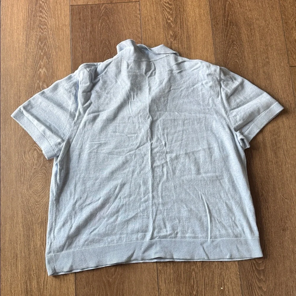 J Crew Light Blue Short-Sleeve Knit Polo Shirt