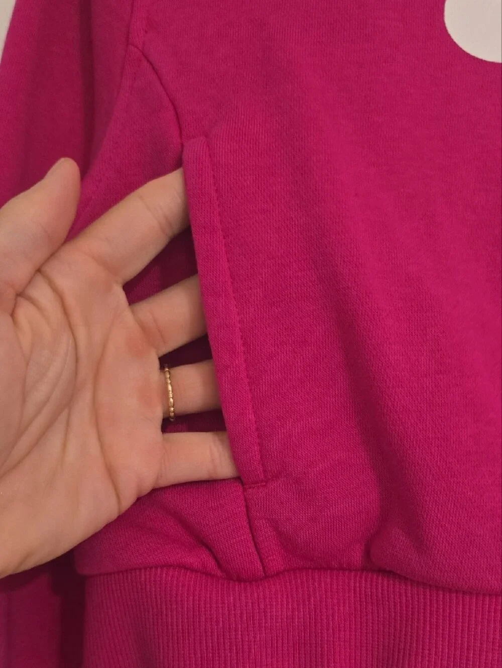 Nike Hot Pink Cropped Hoodie with White Logo Kids