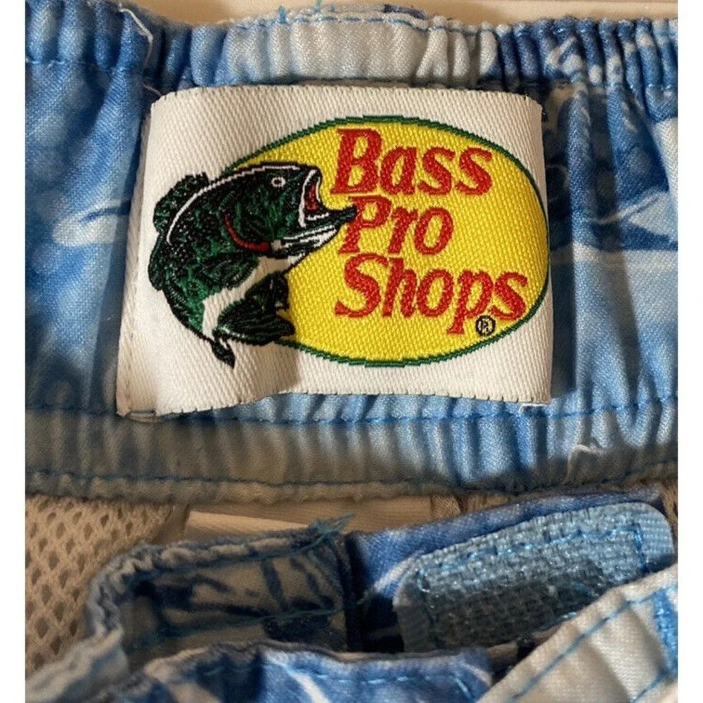 Bass Pro Shop Swim Trunks Mens Medium Marlin Coastal Fishing Beach Shorts