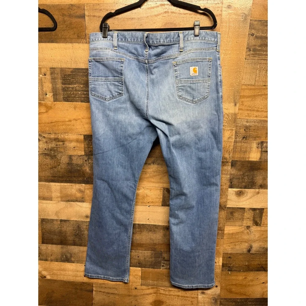 Carhartt Rugged Flex Relaxed Fit Straight Leg Jeans Mens 42x32 Light Wash Blue