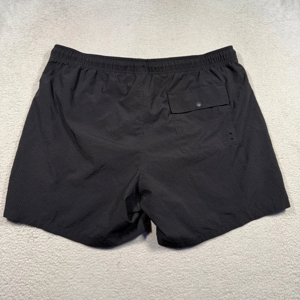 Gap Swim Trunks Mens XL Black 6 Inch Seersucker Mesh‎ Lined Swimming Shorts