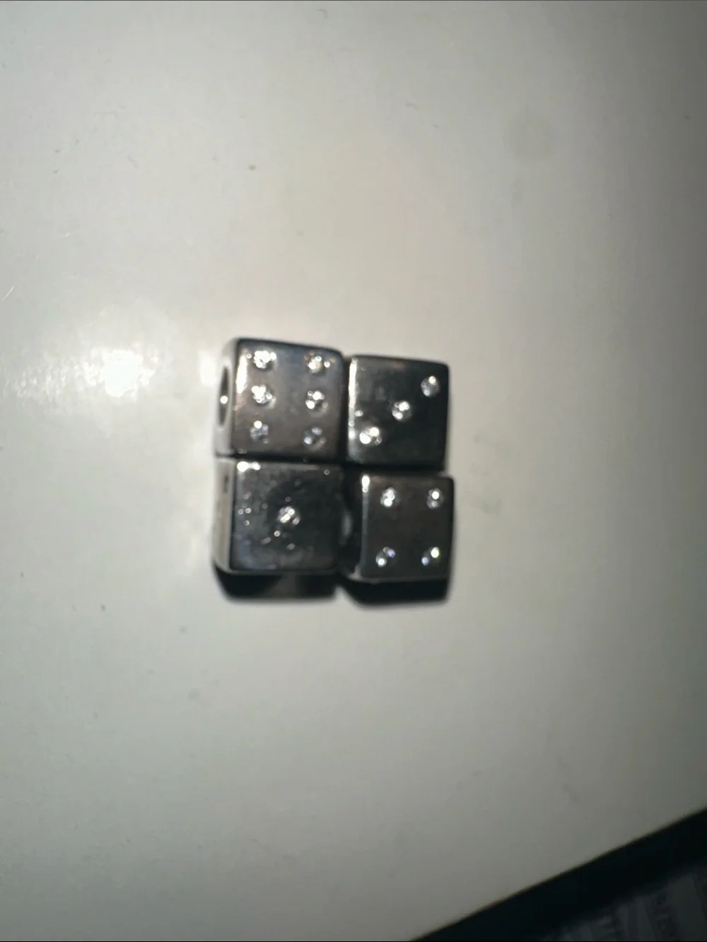 Pandora Silver Pavé Dice Charm Cluster (single dice) have a total of 4 avail