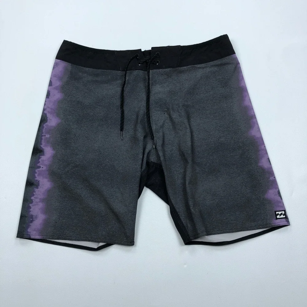 Billabong Mens D Bah Airlite Board Shorts 31 Purple Grey Tie Dye Swim Trunks