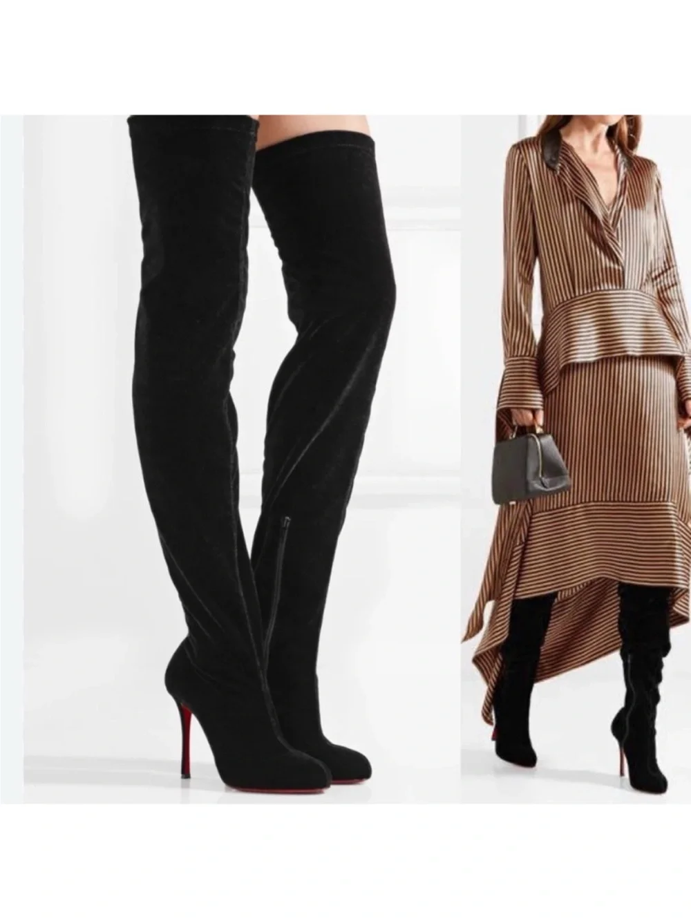 Christian Louboutin Classe over the knee velvet boots RETAIL 2,995