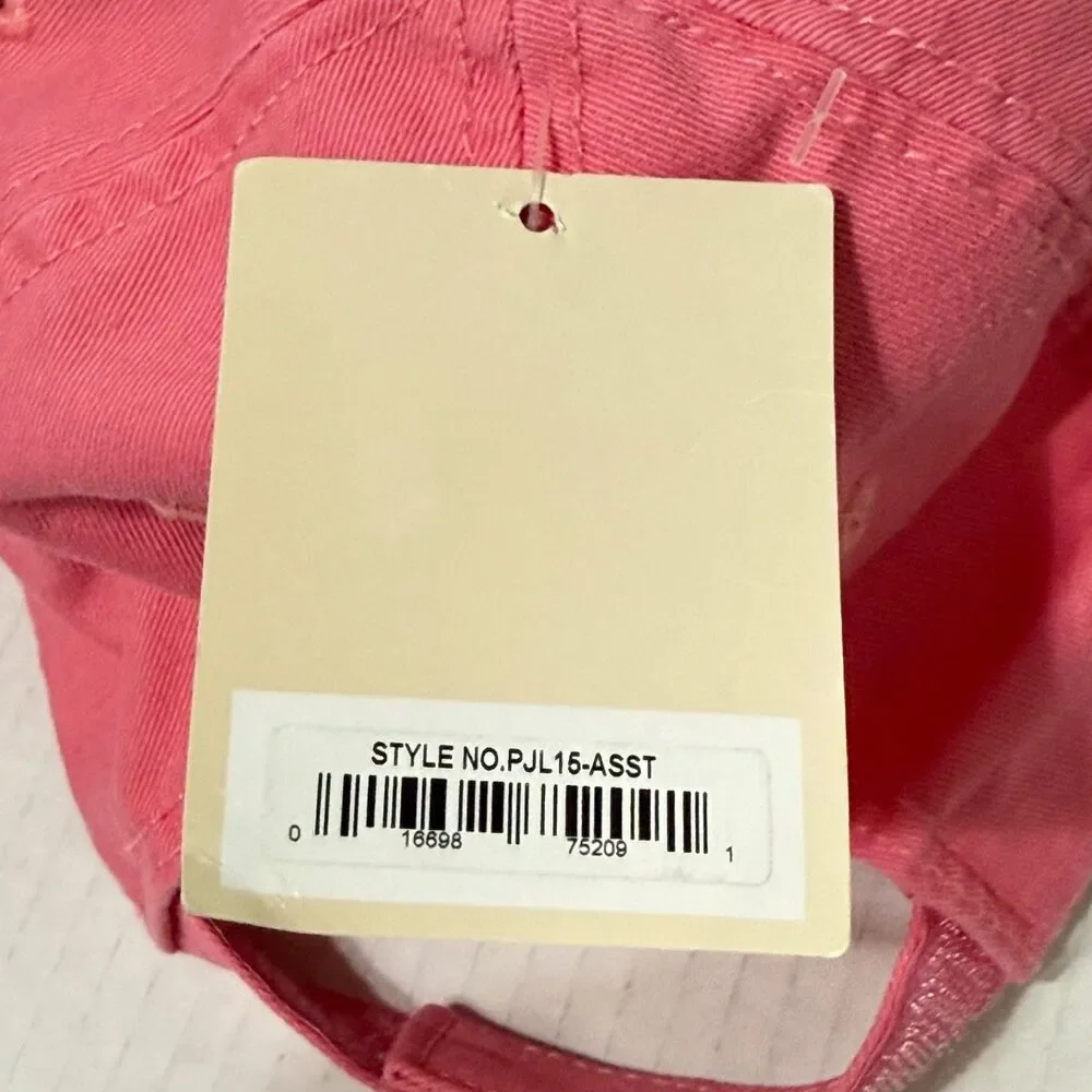 Panama Jack Pink Distressed Baseball Cap Floral Graphic Embroidered NWT