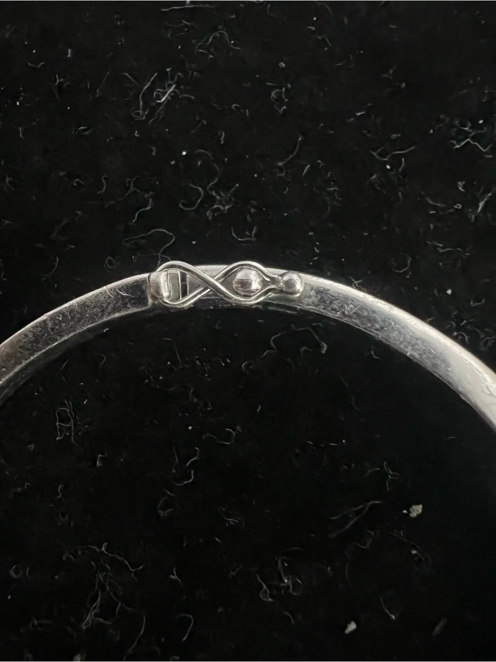 925 Sterling silver diamond swirl heart hinged bangle bracelet. KSJ