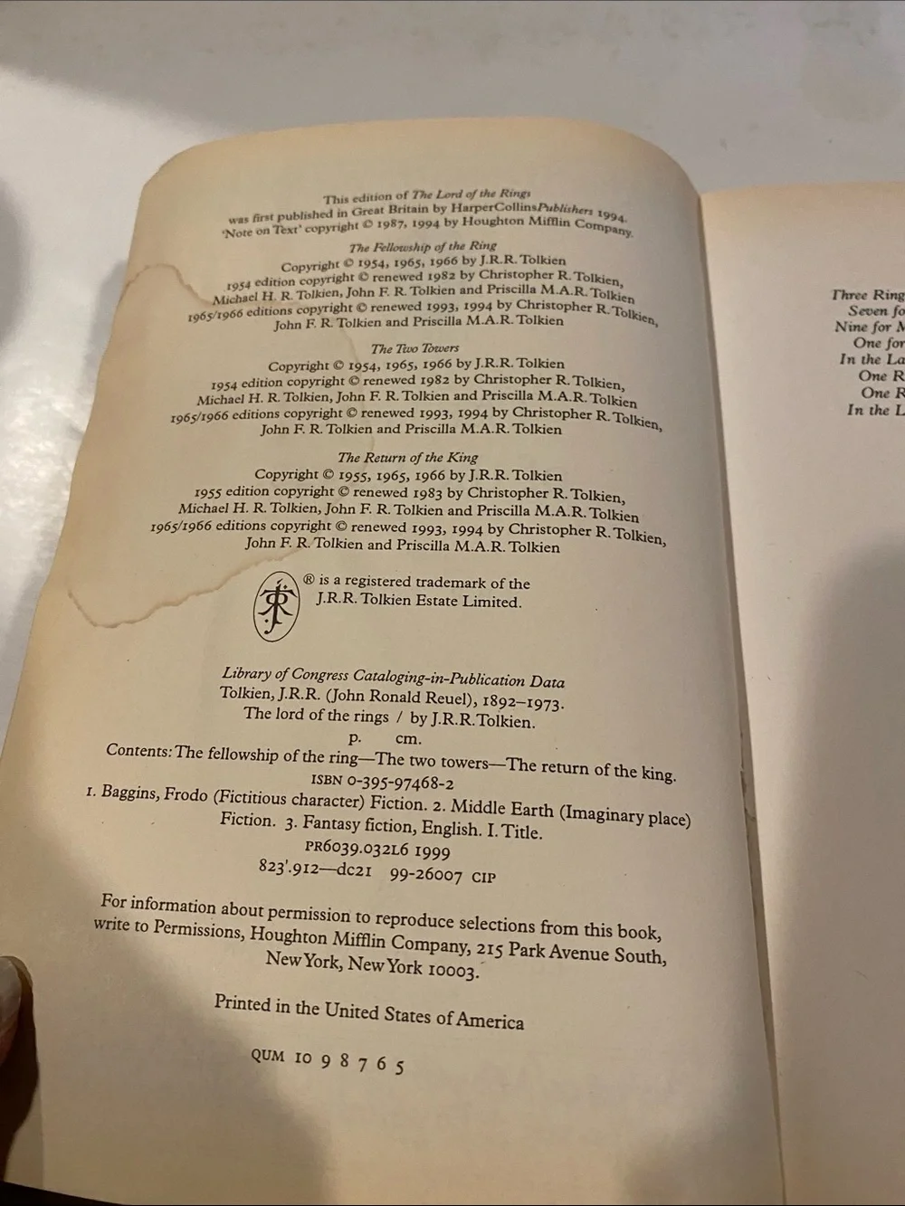 Houghton Mifflin 1994 edition