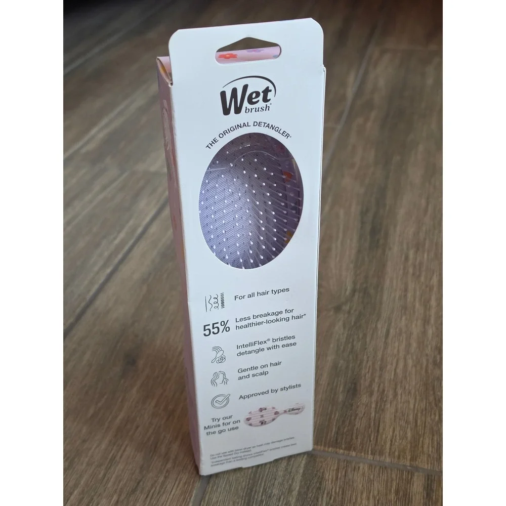 Wet Brush Disney Daisy Duck Original Detangler Hair Brush Purple Floral New