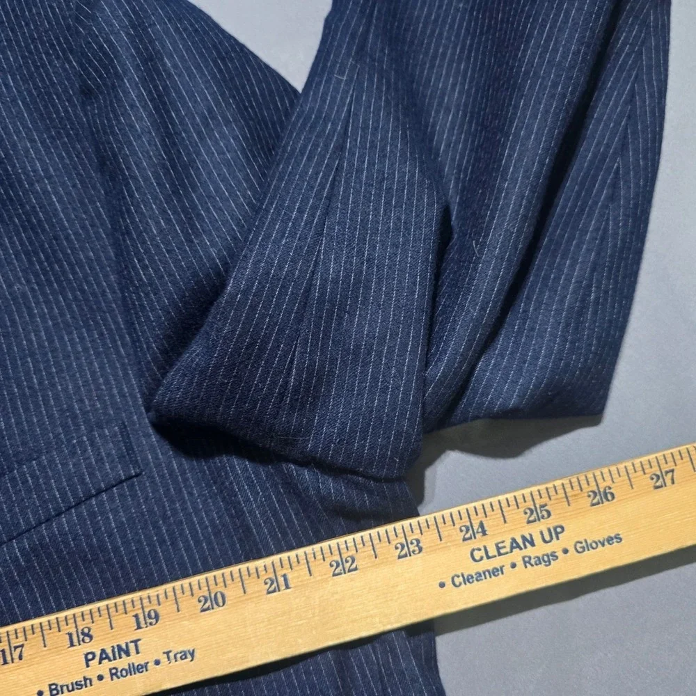 Paul Rene Suit Mens 46R 41x29 Navy Pinstripe 2-Piece Blazer Set vintage