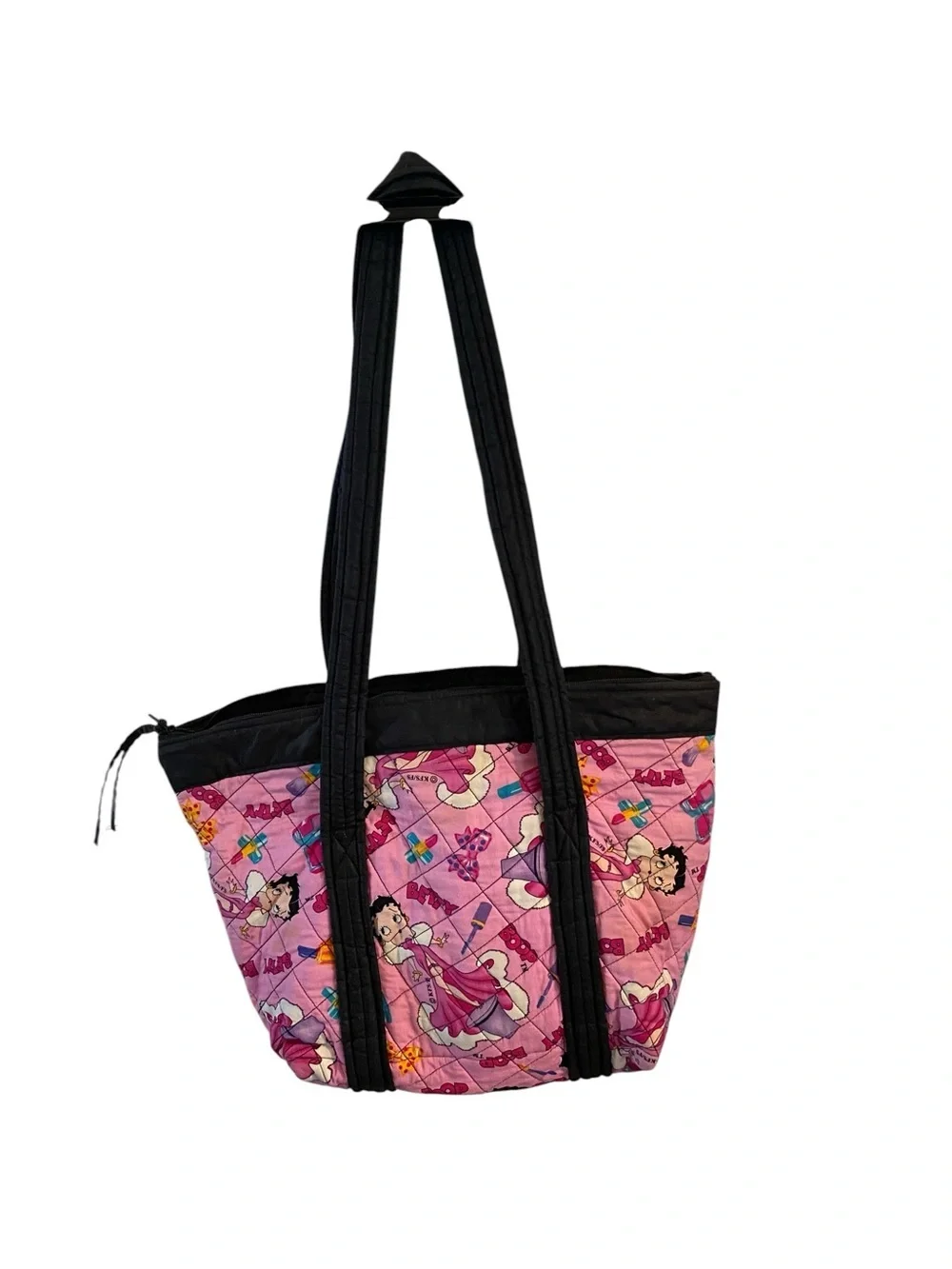 Betty Boop handcrafted quilted tote bag wallet & cosmetic bag Retro Dopamine