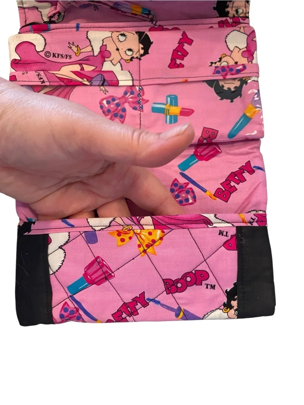 Betty Boop handcrafted quilted tote bag wallet & cosmetic bag Retro Dopamine