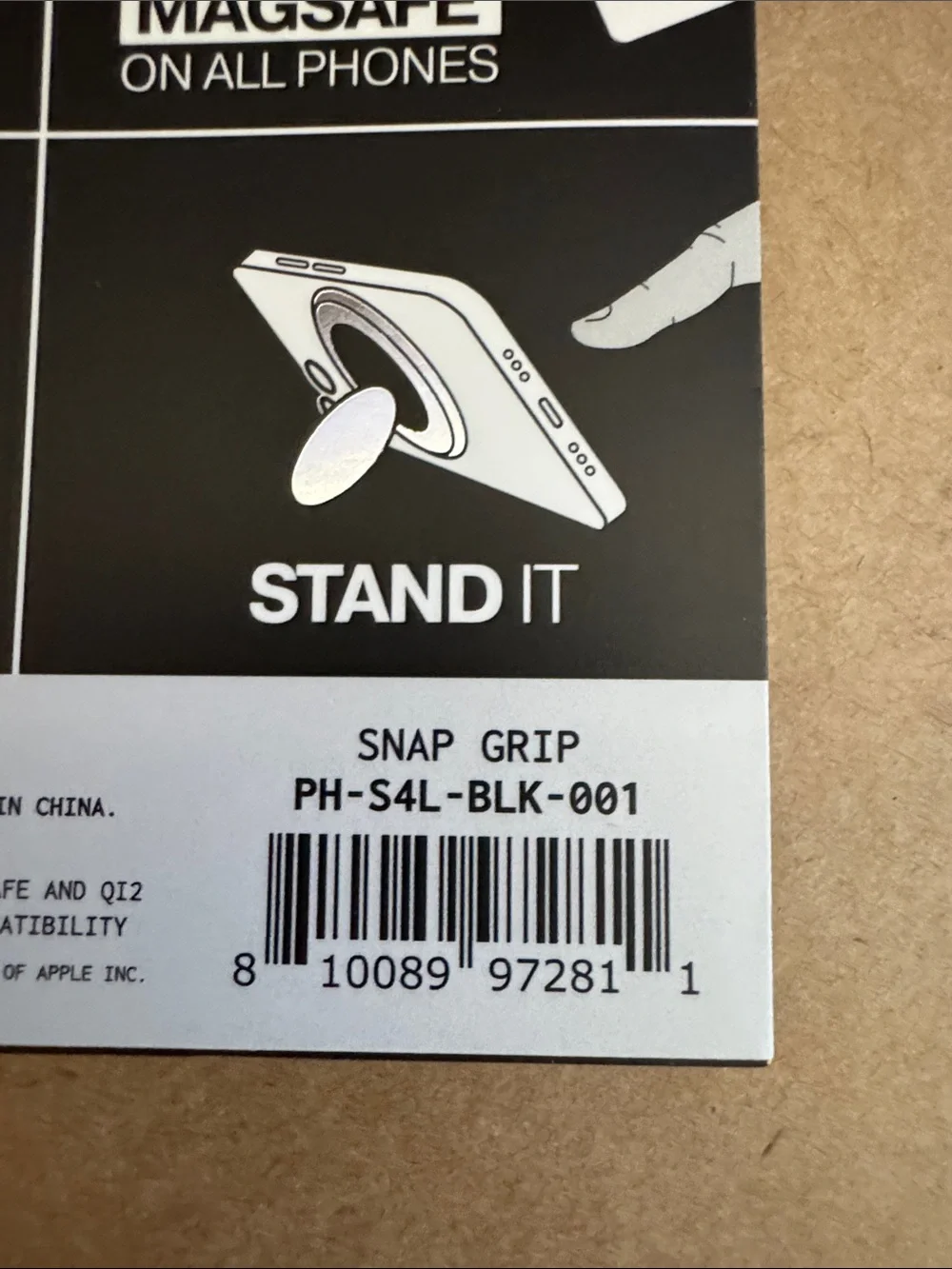 Snap grip stand