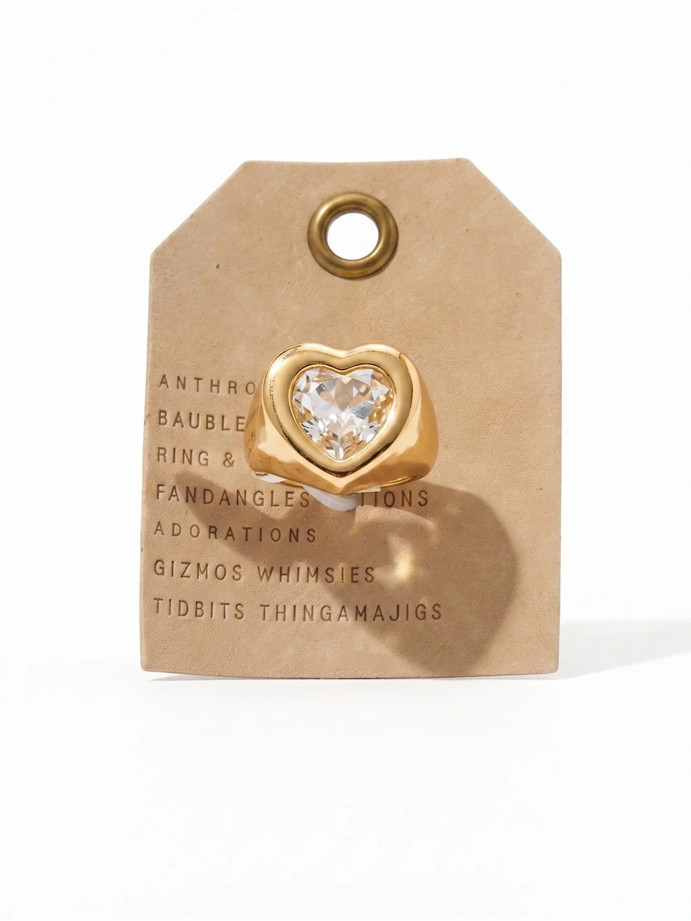 NWT Anthropologie Heart Stone Cocktail Ring