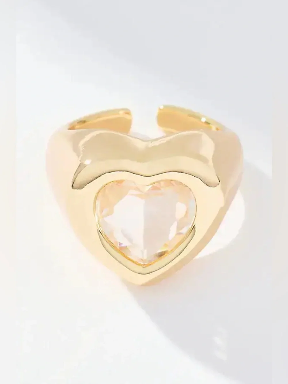 NWT Anthropologie Heart Stone Cocktail Ring