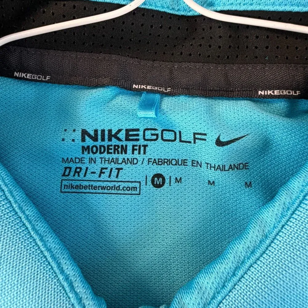 Nike Golf Polo Mens M Dri-Fit Modern Fit Blue Short Sleeve Performance