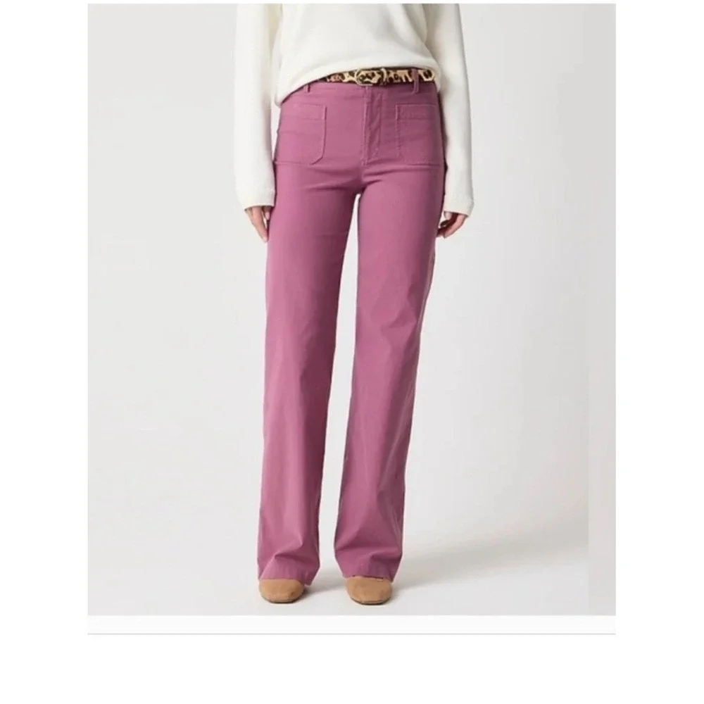 J. Crew NWT patch pocket Cotton Lizzie Pant dark pink women's size 31P petite
