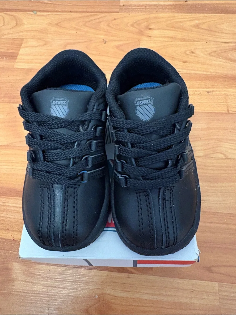 K-Swiss Kids Black Sneakers with Subtle Blue Lining